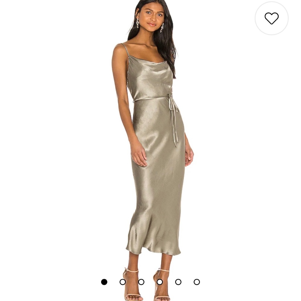 La Lune Bias Cowl Midi Dress in Sage